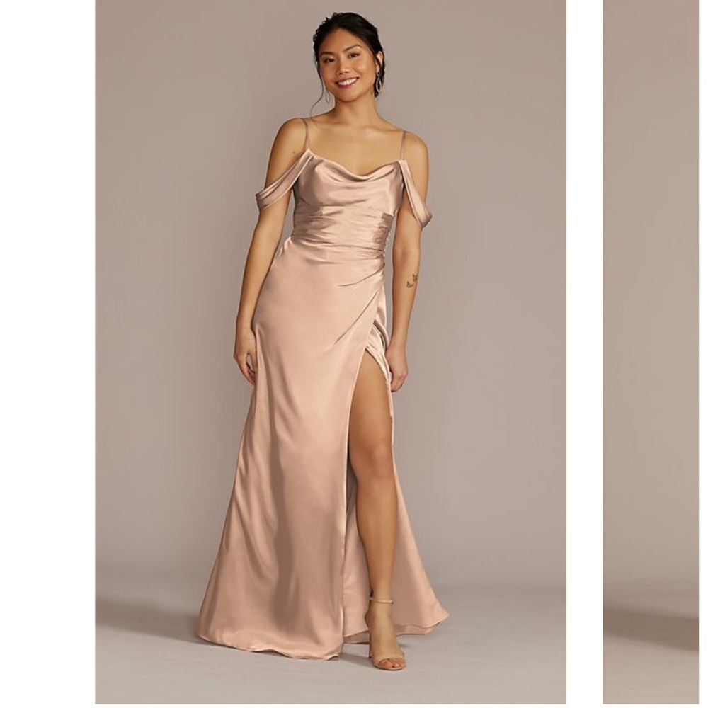 Davids bridal, sand, 16, worn once for 3 hours.
